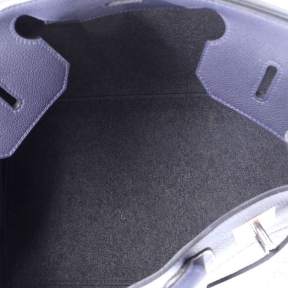 Hermes HAC Birkin Bag Todoo Wool and Blue Togo with Palladium Hardware 40 - Picture 7 of 8